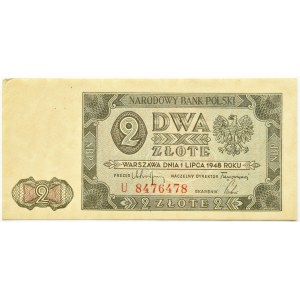 Polska, RP, 2 złote 1948, seria U, Warszawa