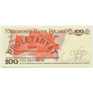 Polen, PRL, L. Waryński, 100 Zloty 1982, LD-Serie, Warschau, UNC