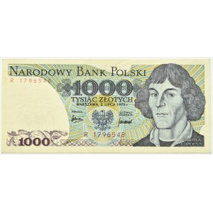 Polsko, PRL, M. Kopernik, 1000 zlotých 1975, série R, Varšava