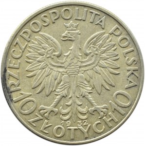 Poland, Second Republic, Head of a Woman, 10 zloty 1932, London