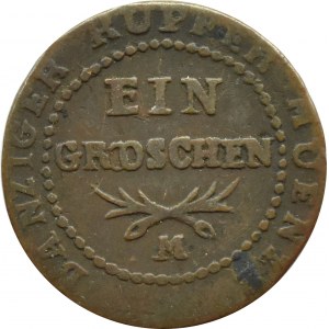 Svobodné město Gdaňsk, 1 groschen 1809 M, GROOSCHEN, Gdaňsk