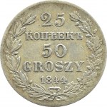 Nicholas I, 25 kopecks / 50 groszy 1844 MW, Warsaw - RARE