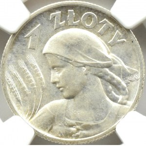 Polsko, Druhá republika, hroty, 1 zlotý 1925, Londýn, NGC MS62