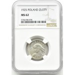 Polsko, Druhá republika, hroty, 1 zlotý 1925, Londýn, NGC MS62