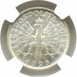 Polsko, Druhá republika, hroty, 1 zlotý 1925, Londýn, NGC MS63
