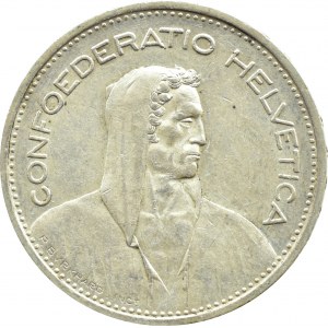 Švýcarsko, 5 franků 1952 B, Bern, nejvzácnější ročník!