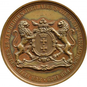 Gdaňsk, 1839, von Brandtova medaile pro J. H. von Weickhmanna - 25. výročí...
