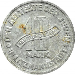Ghetto Lodz, 10 marks 1943, aluminum, variety 12/5, very rare