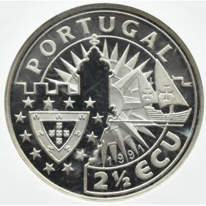 Portugalsko, 2,5 ecu 1989, Evropa a Nový svět, GCN MS67