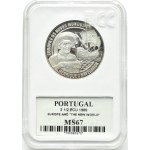 Portugal, 2.5 ecu 1989, Europe and the New World, GCN MS67
