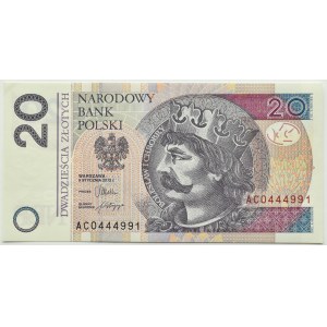 Polsko, III RP, Chrobry, 20 zlotých 2012, série AC, Varšava, UNC