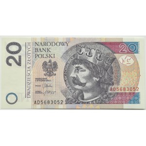 Polska, III RP, Chrobry, 20 złotych 2012, seria AD, Warszawa, UNC