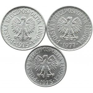 Poland, People's Republic of Poland, flight of mint coins 1975-1977, Warsaw