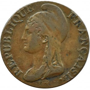 Francja, Pierwsza Republika, 5 centimes 1795-1796 A, Paryż