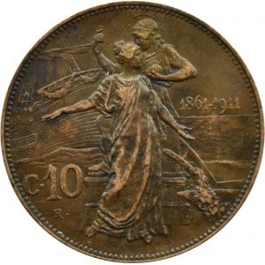 Italien, Vittorio Emanuele III, 10 centesimi 1911 R, Rom