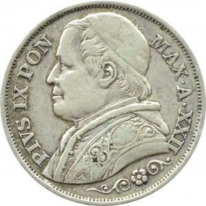 The Ecclesiastical State, Pius IX, 2 lire 1867 (XXII), Rome