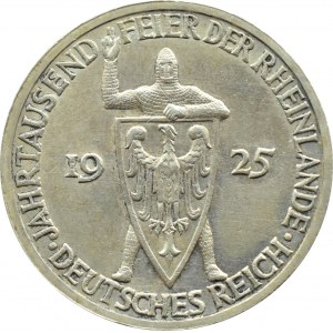 Germany, Weimar Republic, 3 marks 1925 A, Rheilande
