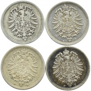 Německo, empír, šarže 50 feniků 1875-1876 A/C/D, Berlín/Frankfurt/Mnichov
