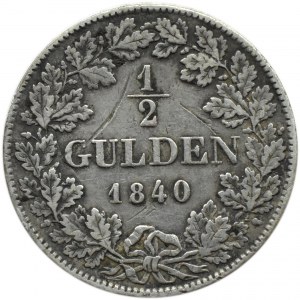 Germany, Württemberg, Wilhelm, 1/2 guilder 1840, Stuttgart