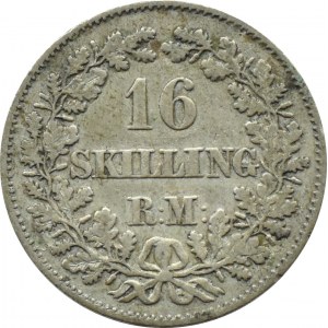 Denmark, Frederick VII, 16 skilling 1856, Altona