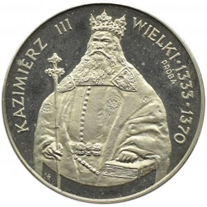 Polen, Volksrepublik Polen, 1000 Zloty 1987, Kazimierz III Wielki - Probe, NIKIEL, Warschau, UNC
