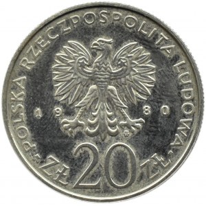 Polsko, PRL, 20 zlotých 1988, Lodž 1905, vzorek, NIKIEL, Varšava