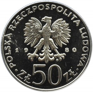 Poland, People's Republic of Poland, 50 zloty 1980, Boleslaw Chrobry - sample, NIKIEL, Warsaw, UNC