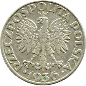 Poland, Second Republic, Sailboat, 5 zloty 1936, Warsaw