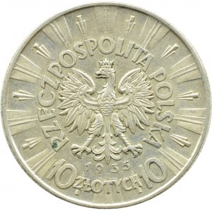 Polsko, Druhá polská republika, Józef Piłsudski, 10 zlotých 1935, Varšava