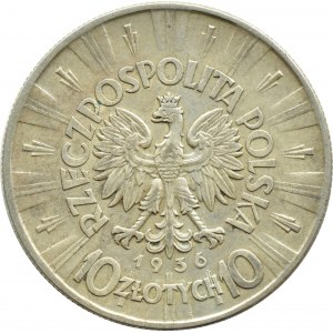 Polsko, Druhá republika, Józef Piłsudski 10 zlotých 1936, Varšava