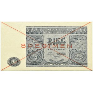 Polen, RP, 5 Zloty 1946, Warschau, SPECIMEN
