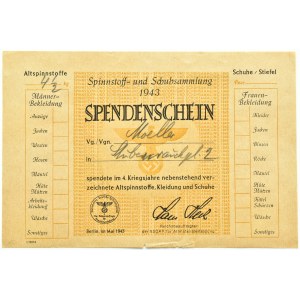 Německo, Třetí říše, Spendenschein 1943