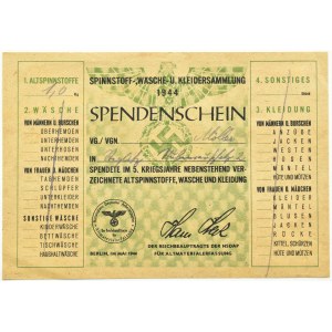 Germany, Third Reich, Spendenschein 1944