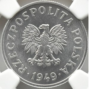 Poland, PRL, 50 groszy 1949, Warsaw, NGC MS65