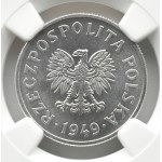 Polsko, PRL, 50 groszy 1949, Varšava, NGC MS65