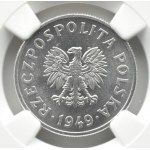 Polsko, PRL, 50 groszy 1949, Varšava, NGC MS65