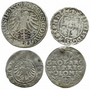 Poland, lot of 4 coins minted during the royal period 17th-18th century