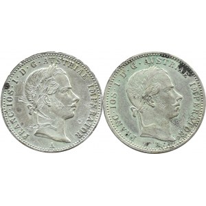 Österreich, Franz Joseph I., Lot 1/4 Gulden 1858 A, Wien