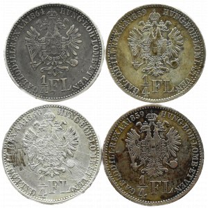 Österreich, Franz Joseph I., 1/4 Gulden Lot 1859-1864 A/V, Wien/Venedig