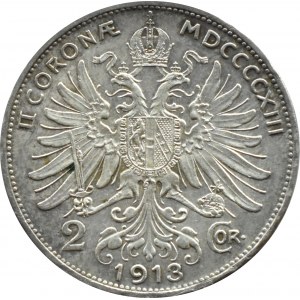 Austria-Hungary, Franz Joseph I, 2 crowns 1913, Vienna