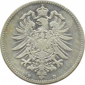 Německo, císařství, 1 značka 1873 D, Mnichov, vzácné