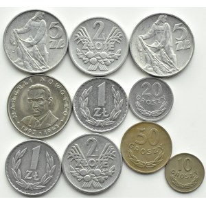 Polsko, Polská republika/Polsko, Sada 10 mincí 1949-1974, Kremnica/Varšava
