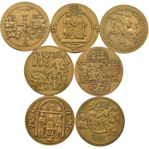 Polsko, královská série, let medailí s Piastovci, bronz, 70 mm