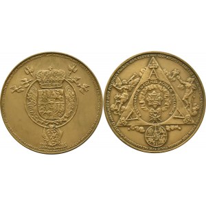 Polen, Königliche Serie, Medaillen mit zwei kurfürstlichen Königen, Bronze, 70 mm