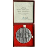 Poland, Medal of the Rector of the Main School of Planning and Statistics, box and dedication,, silver plated bronze