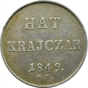 Maďarsko, František Josef I., 6 krajcarů 1849 N.B., Baja Mare