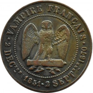 France, Napoleon III, satirical token commemorating the defeat at Sedan 1870