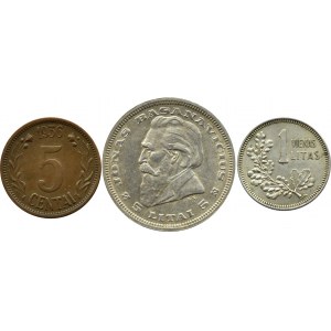 Lithuania, J. Basanavicius, lot of coins, solid 1925-1936, London/Kaunas