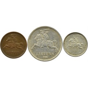 Lithuania, J. Basanavicius, lot of coins, solid 1925-1936, London/Kaunas