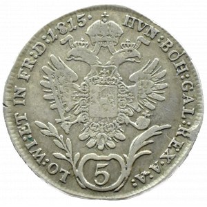 Austria, Franz I Habsburg, 5 krajcars 1815 A, Vienna